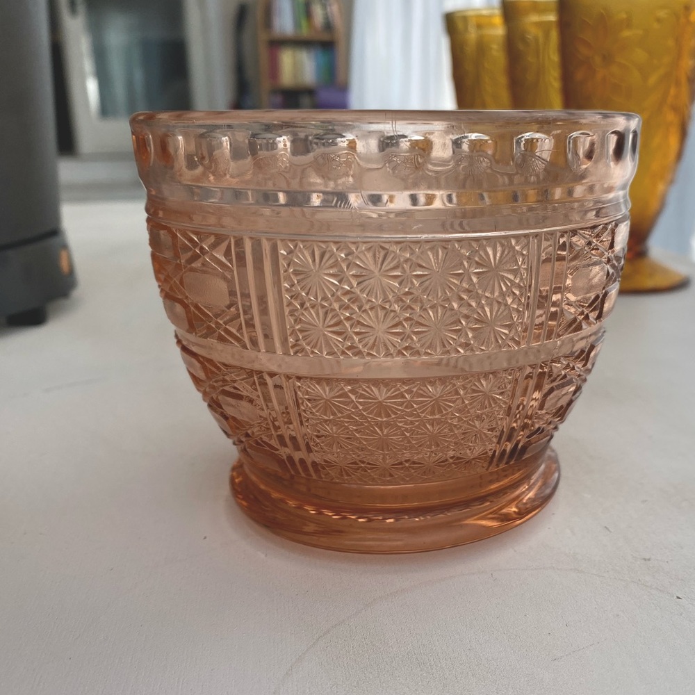 Vintage Pink Glass Trinket Dish